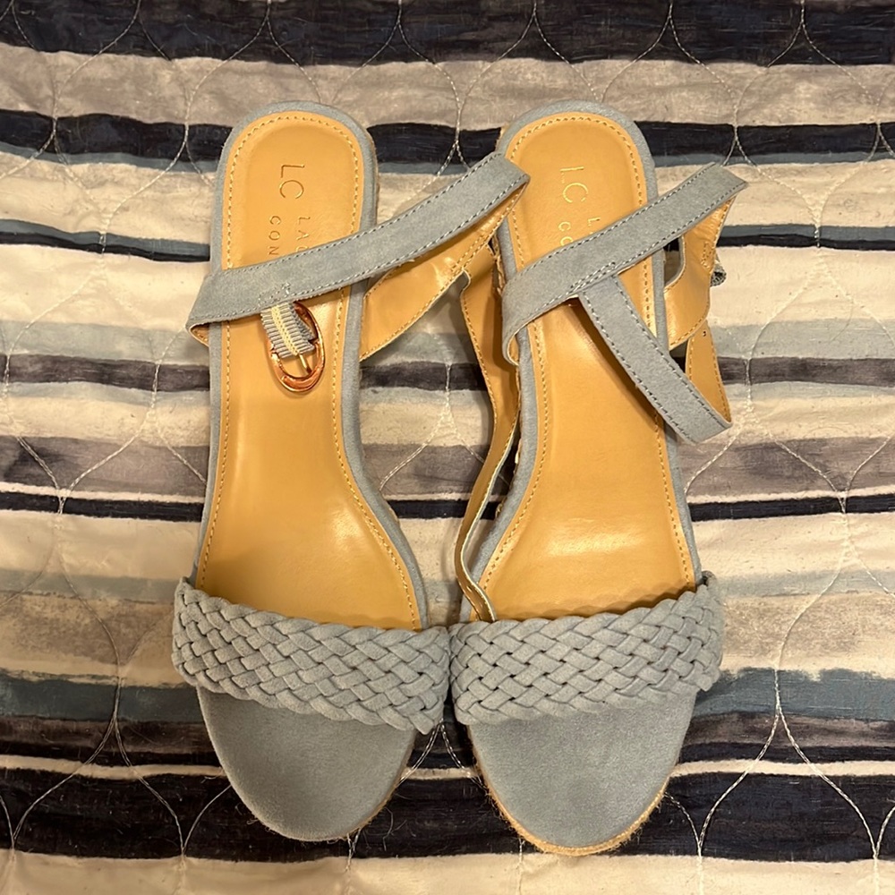 Lauren Conrad Blue Wedge Heels
